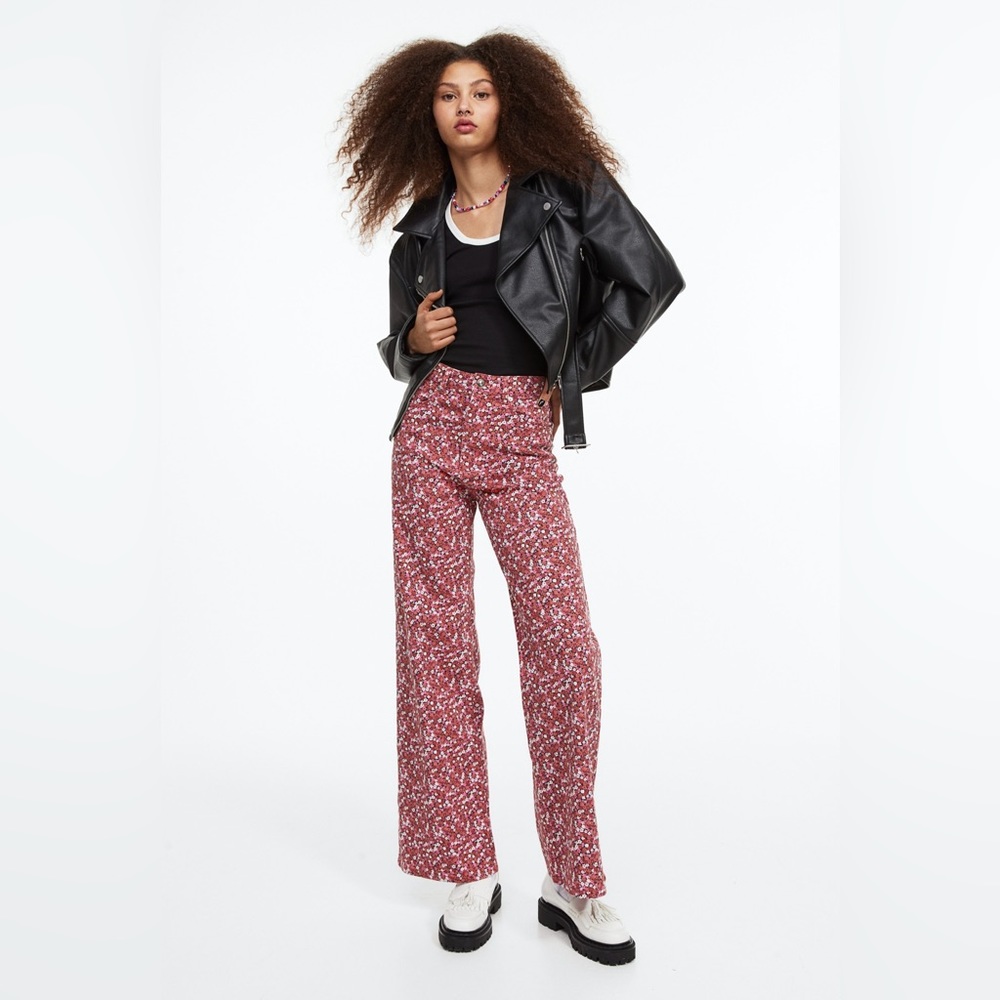 H&M wide leg twill pants